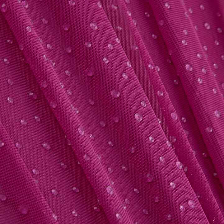 Tule Elástico Fúcsia com Efeito Gotas de Água - Ribes y Casals