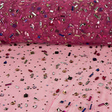 Tule Luxury Fúcsia com Strass Multicoloridos - Ribes y Casals