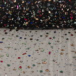Tule de luxo preto com strass multicoloridos - Ribes y Casals