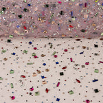 Tule Luxury Rosa Palo com Strass Multicoloridos - Ribes y Casals