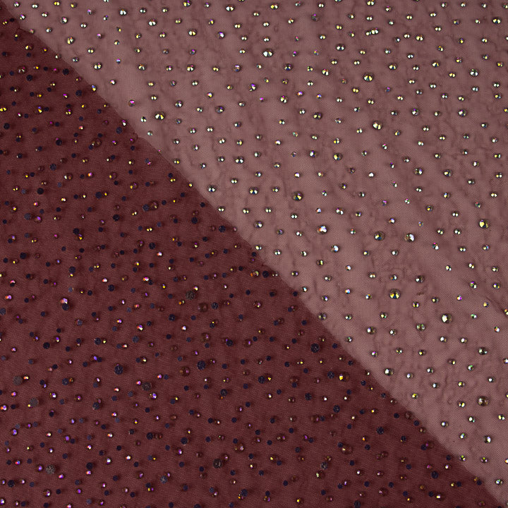 Tule bordô com strass iridescentes - Ribes y Casals