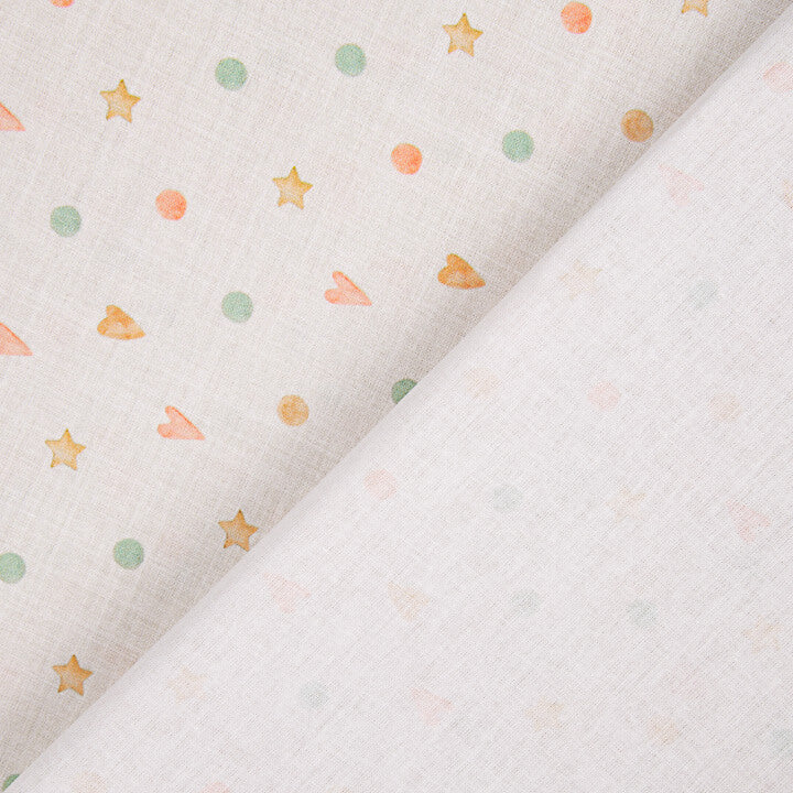 Lençol de tecido de algodão estampado com padrões de estrelas e bolinhas - Ribes y Casals
