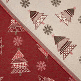 Loneta Jacquard de Natal com Abetos Vermelhos e Lurex - Ribes y Casals