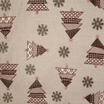 Loneta Jacquard de Natal com Abetos Vermelhos e Lurex - Ribes y Casals