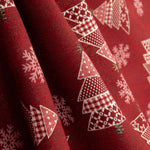 Loneta Jacquard de Natal com Abetos Vermelhos e Lurex - Ribes y Casals