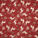 Loneta Jacquard Natal Nórdico Vermelha com Lurex - Ribes y Casals