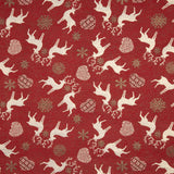 Loneta Jacquard Natal Nórdico Vermelha com Lurex - Ribes y Casals