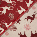 Loneta Jacquard Natal Nórdico Vermelha com Lurex - Ribes y Casals
