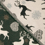 Loneta Jacquard Natal Nórdico Verde com Lurex - Ribes y Casals