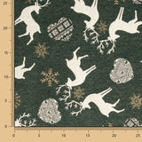Loneta Jacquard Natal Nórdico Verde com Lurex - Ribes y Casals