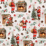 Loneta estampada com o Pai Natal e a lareira - Ribes y Casals