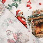 Loneta estampada com o Pai Natal e a lareira - Ribes y Casals