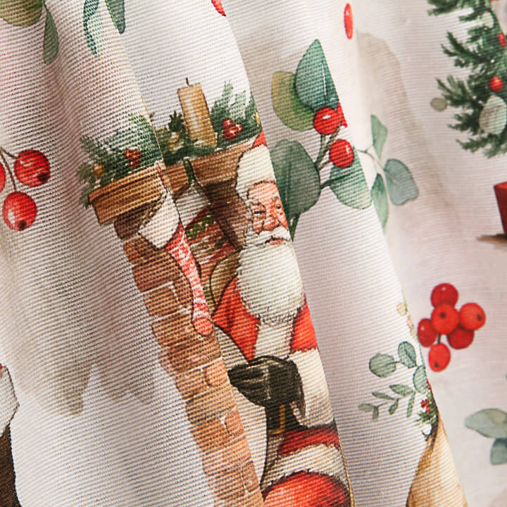 Loneta estampada com o Pai Natal e a lareira - Ribes y Casals
