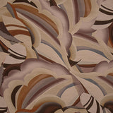 Tecido de viscose estampado de dupla face com ondas abstratas em tons de terra - Ribes y Casals
