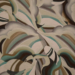 Tecido de viscose estampado de dupla face com ondas abstratas em verde-água - Ribes y Casals