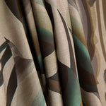 Tecido de viscose estampado de dupla face com ondas abstratas em verde-água - Ribes y Casals