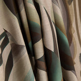 Tecido de viscose estampado de dupla face com ondas abstratas em verde-água - Ribes y Casals