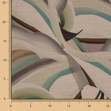 Tecido de viscose estampado de dupla face com ondas abstratas em verde-água - Ribes y Casals