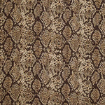 Tecido de viscose estampado de dupla face com animal print de cobra castanha - Ribes y Casals