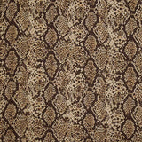 Tecido de viscose estampado de dupla face com animal print de cobra castanha - Ribes y Casals