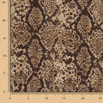 Tecido de viscose estampado de dupla face com animal print de cobra castanha - Ribes y Casals