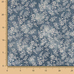 Bombazina estampada com flores vintage azuis - Ribes y Casals
