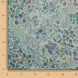 Bombazina estampada «Jardim Selvagem» Verde Água - Ribes y Casals