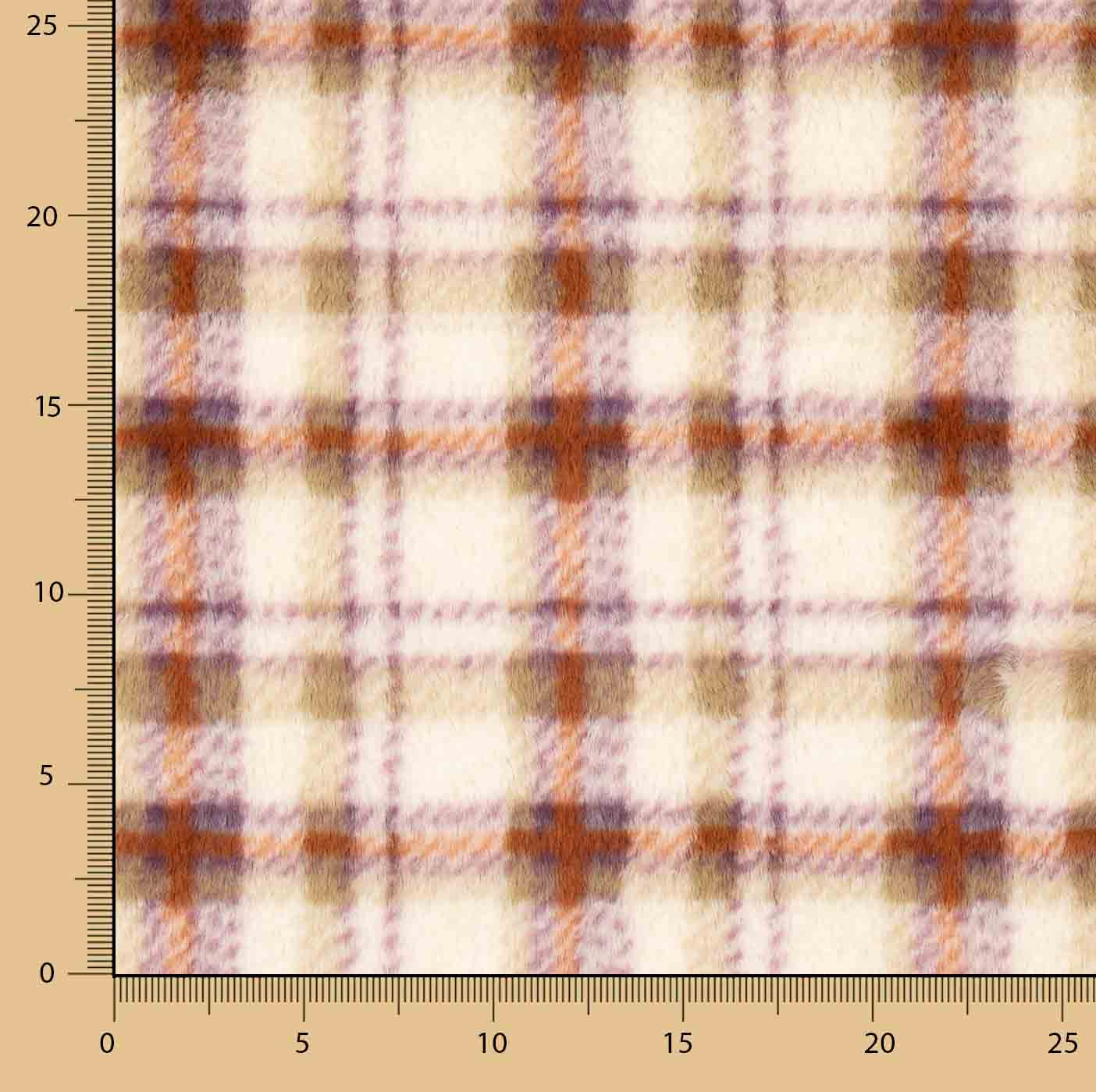 Coralina estampada com tartan em tons de terra - Ribes y Casals