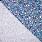 Popelina estampada em azul paisley - Ribes y Casals