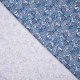 Popelina estampada em azul paisley - Ribes y Casals