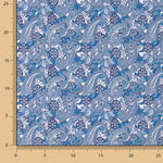 Popelina estampada em azul paisley - Ribes y Casals