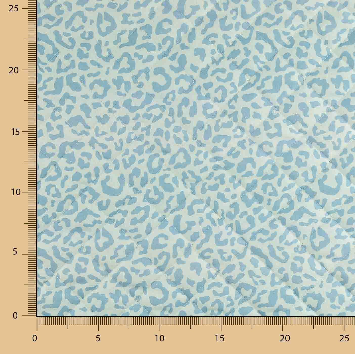Tecido acolchoado reversível Nairobi azul com animal print e riscas - Ribes y Casals