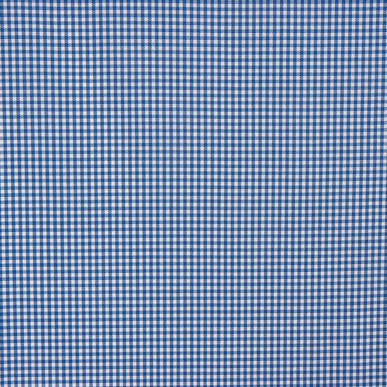 Camisa de algodão Vichy azul e branco - Ribes y Casals