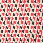 Viscose acetinada com padrão geométrico e lurex rosa e preto - Ribes y Casals