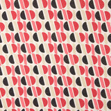 Viscose acetinada com padrão geométrico e lurex rosa e preto - Ribes y Casals