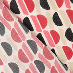 Viscose acetinada com padrão geométrico e lurex rosa e preto - Ribes y Casals