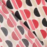 Viscose acetinada com padrão geométrico e lurex rosa e preto - Ribes y Casals