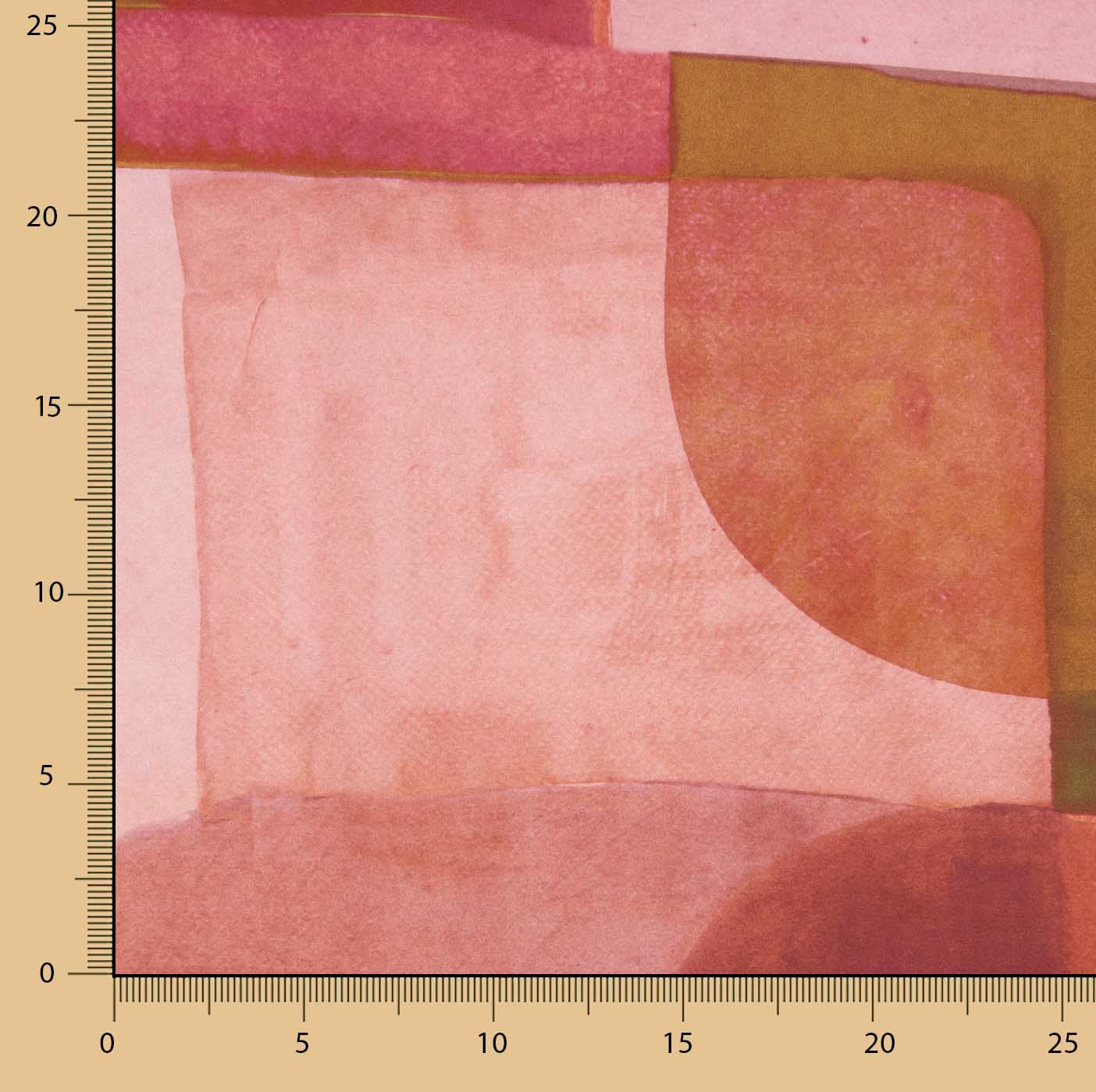 Cetim de Poliéster com Estampado Geométrico Terracota - Ribes y Casals
