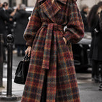 Tweed de lã Glencoe de tecido dupla face, vermelho e turquesa - Ribes y Casals