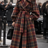 Tweed de lã Glencoe de tecido dupla face, vermelho e turquesa - Ribes y Casals