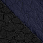 Manta Dupla Face Corações Tejano Preto e Azul-marinho - Ribes y Casals