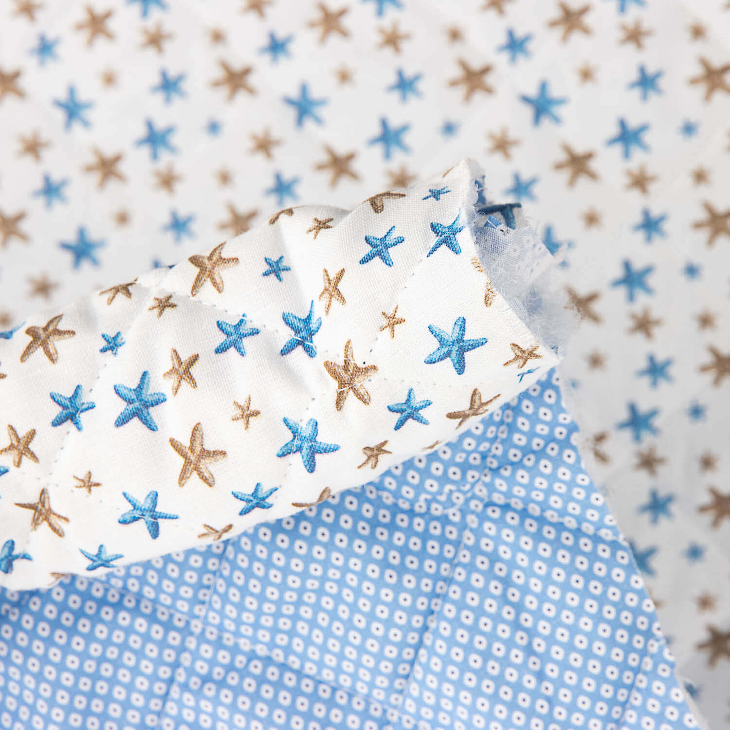 Almofadada Popelina Estrelas e Bolinhas Azul - Ribes y Casals