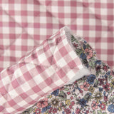 Almofada em popelina vichy rosa e multiflores - Ribes y Casals