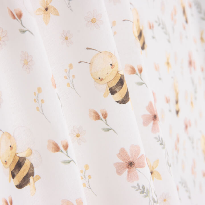 Percal estampado floral com abelhas - Ribes y Casals
