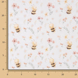 Percal estampado floral com abelhas - Ribes y Casals