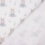 Percal estampado com coelhinhos azuis - Ribes y Casals