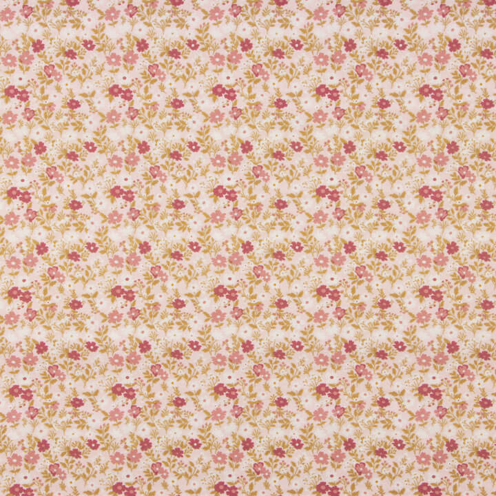 Percal estampado com flores silvestres rosa - Ribes y Casals