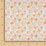 Percal estampado floral em aguarela laranja - Ribes y Casals
