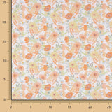 Percal estampado floral em aguarela laranja - Ribes y Casals