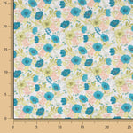 Percal Estampado Floral Turquesa - Ribes y Casals